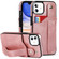 iPhone 11 Crazy Horse Texture Shockproof TPU + PU Leather Case with Card Slot & Wrist Strap Holder  - Rose Gold