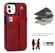 iPhone 11 Crazy Horse Texture Shockproof TPU + PU Leather Case with Card Slot & Wrist Strap Holder  - Red