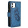 iPhone 11 Flying Butterfly Embossing Pattern Zipper Horizontal Flip Leather Case with Holder & Card Slots & Wallet - Blue