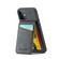 iPhone 11 Fierre Shann Crazy Horse Card Holder Back Cover PU Phone Case - Black