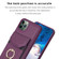 iPhone 11 BF29 Organ Card Bag Ring Holder Phone Case - Dark Purple