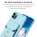 iPhone 11 BF29 Organ Card Bag Ring Holder Phone Case - Blue