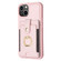 iPhone 11 BF27 Metal Ring Card Bag Holder Phone Case - Pink