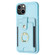 iPhone 11 BF27 Metal Ring Card Bag Holder Phone Case - Blue