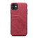 iPhone 11 Card Slots Full Coverage PU+TPU Phone Case  - Red