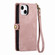 iPhone 11 Geometric Zipper Wallet Side Buckle Leather Phone Case - Pink