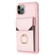 iPhone 11 BF29 Organ Card Bag Ring Holder Phone Case - Pink