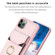 iPhone 11 BF29 Organ Card Bag Ring Holder Phone Case - Pink
