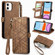 iPhone 11 Geometric Zipper Wallet Side Buckle Leather Phone Case - Brown
