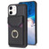 iPhone 11 BF29 Organ Card Bag Ring Holder Phone Case - Black