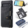 iPhone 11  iPhone 11 Buckle Zipper Shockproof Protective Case with Holder & Card Slots & Wallet & Lanyard & Photos Frame - Black