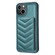 iPhone 11 BF26 Wave Pattern Card Bag Holder Phone Case - Green