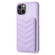 iPhone 11 BF26 Wave Pattern Card Bag Holder Phone Case - Purple
