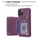 iPhone 11 BF27 Metal Ring Card Bag Holder Phone Case - Dark Purple