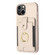 iPhone 11 BF27 Metal Ring Card Bag Holder Phone Case - Beige