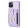 iPhone 11 BF27 Metal Ring Card Bag Holder Phone Case - Purple