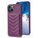 iPhone 11 BF26 Wave Pattern Card Bag Holder Phone Case - Dark Purple