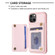 iPhone 11 BF26 Wave Pattern Card Bag Holder Phone Case - Pink