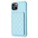 iPhone 11 BF25 Square Plaid Card Bag Holder Phone Case - Blue