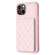 iPhone 11 BF25 Square Plaid Card Bag Holder Phone Case - Pink