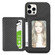 iPhone 11 Carbon Fiber Magnetic Card Bag TPU+PU Shockproof Back Cover Case with Holder & Card Slot & Photo Frame  - Black