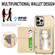 iPhone 11 Carbon Fiber Magnetic Card Bag TPU+PU Shockproof Back Cover Case with Holder & Card Slot & Photo Frame  - Khaki