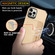 iPhone 11 Carbon Fiber Magnetic Card Bag TPU+PU Shockproof Back Cover Case with Holder & Card Slot & Photo Frame  - Khaki