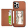 iPhone 11 Carbon Fiber Magnetic Card Bag TPU+PU Shockproof Back Cover Case with Holder & Card Slot & Photo Frame  - Brown