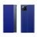 iPhone 11 Side Window Display Magnetic Suction Plain Grain Flip PU Leather + PC Case with Holder  - Blue