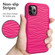 iPhone 11 Wave Pattern 3 in 1 Silicone+PC Shockproof Protective Case - Hot Pink