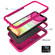 iPhone 11 Wave Pattern 3 in 1 Silicone+PC Shockproof Protective Case - Hot Pink