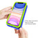 iPhone 11 Wave Pattern 3 in 1 Silicone+PC Shockproof Protective Case - Blue+Olivine