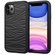 iPhone 11 Wave Pattern 3 in 1 Silicone+PC Shockproof Protective Case - Black