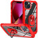 iPhone 11 TPU + PC Lens Protection Phone Case with Ring Holder - Red