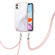 iPhone 11 Electroplating Marble Pattern IMD TPU Shockproof Case with Neck Lanyard - White 006