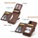 iPhone 11 Buckle Zipper Shockproof Protective Case with Holder & Card Slots & Wallet & Lanyard & Photos Frames - Coffee