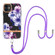 iPhone 11 Flowers Series TPU Phone Case with Lanyard  - Purple Begonia