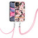 iPhone 11 Flowers Series TPU Phone Case with Lanyard  - Pink Gardenia