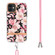 iPhone 11 Flowers Series TPU Phone Case with Lanyard  - Pink Gardenia