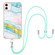 iPhone 11 Electroplating Marble Pattern IMD TPU Shockproof Case with Neck Lanyard - Green 004