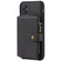 iPhone 11 Buckle Zipper Shockproof Protective Case with Holder & Card Slots & Wallet & Lanyard & Photos Frames - Black