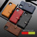 iPhone 11 Buckle Zipper Shockproof Protective Case with Holder & Card Slots & Wallet & Lanyard & Photos Frames - Black