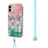 iPhone 11 Electroplating Pattern IMD TPU Shockproof Case with Neck Lanyard  - Colorful Scales