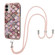 iPhone 11 Electroplating Pattern IMD TPU Shockproof Case with Neck Lanyard  - Pink Scales