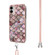 iPhone 11 Electroplating Pattern IMD TPU Shockproof Case with Neck Lanyard  - Pink Scales
