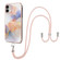 iPhone 11 Electroplating Pattern IMD TPU Shockproof Case with Neck Lanyard - Milky Way White Marble