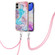 iPhone 11 Electroplating Pattern IMD TPU Shockproof Case with Neck Lanyard - Milky Way Blue Marble