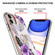 iPhone 11 Electroplating Pattern IMD TPU Shockproof Case with Rhinestone Ring Holder  - Purple Flower