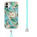 iPhone 11 Electroplating Splicing Marble Flower Pattern TPU Shockproof Case with Lanyard  - Blue Flower