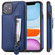 iPhone 11 Solid Color Double Buckle Zipper Shockproof Protective Case - Blue